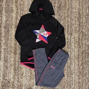 Under Armour‎ Dri-fit Hoodie & Pants Set Athletic Sporty Girls Youth Medium